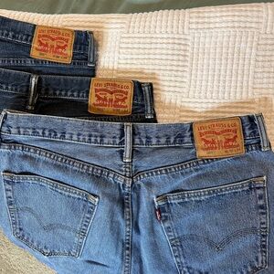 Set of 3 Levi's 505 Denim Jeans 36x34
